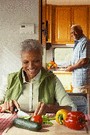 aging couple eating healthy