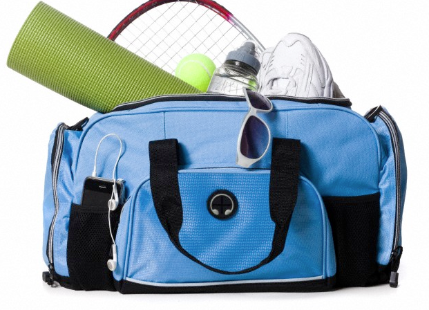 A blue gym bag