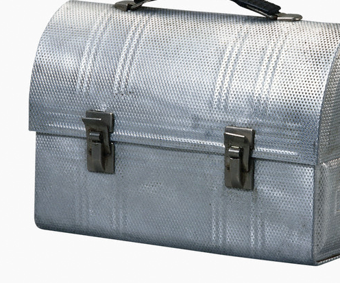A metal lunchbox