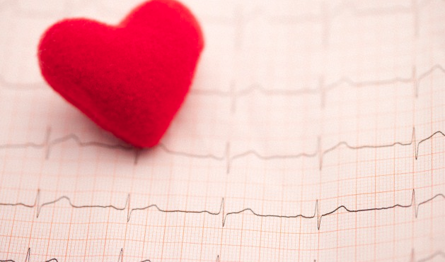An EKG red heart