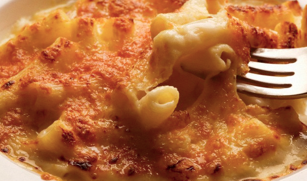 A close-up of macaroni and cheese