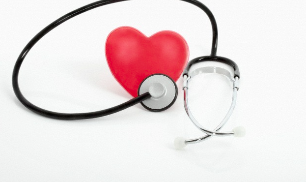 A red heart and a stethoscope