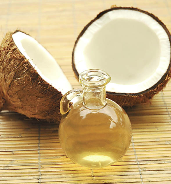 A coconut and coconut oil
