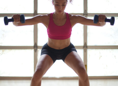 woman doing lateral press