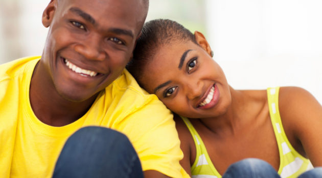 african american couple smiling
