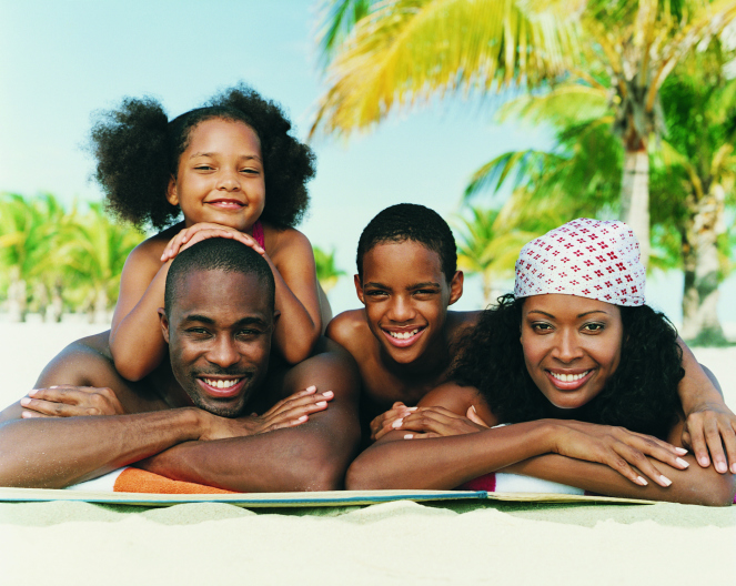 african american family beach travel