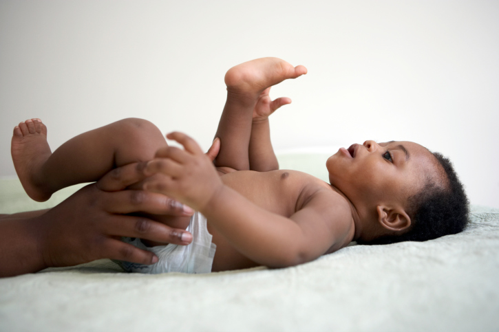 baby on blanket