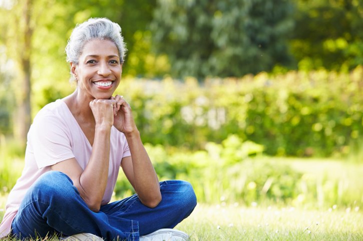 older woman sitting