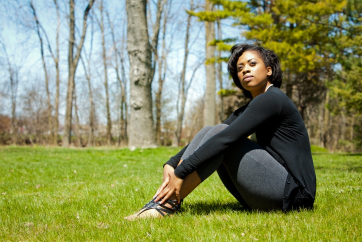 woman sitting in sun