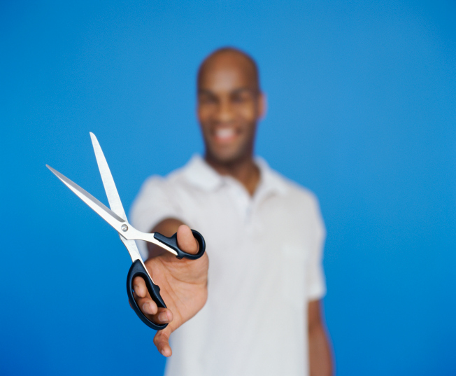 man with scissors
