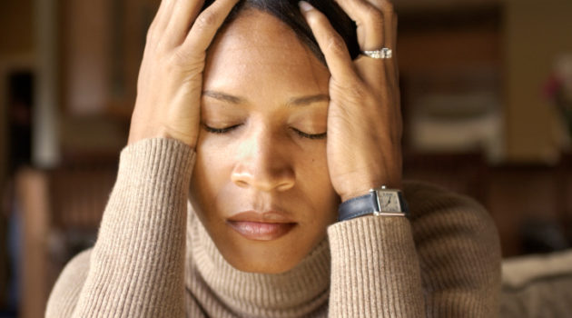 Woman experiencing stress