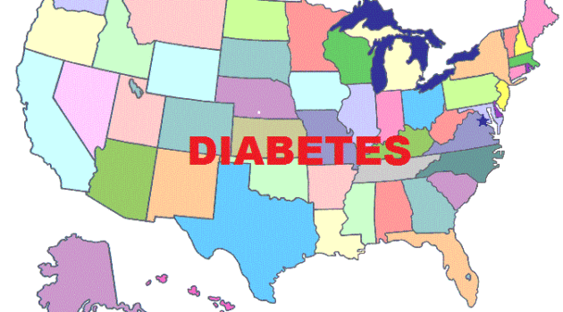 united states map with diabetes written in the front