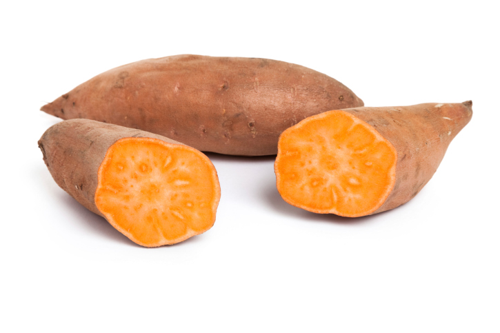 sweet potatoes cut