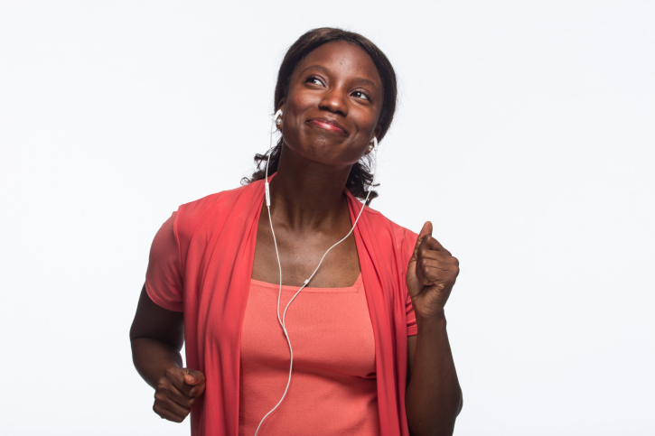 woman dancing to music