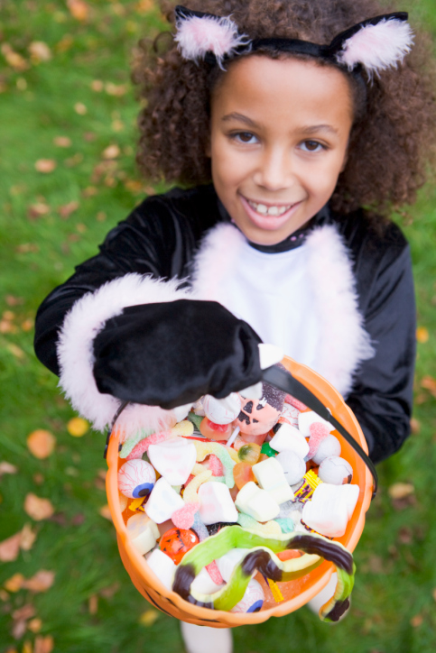 girl in Halloween costume