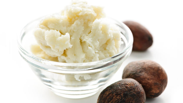 Shea butter and nuts in bowl