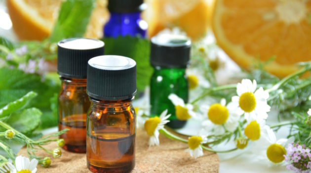 essential oils with fruits and herbs
