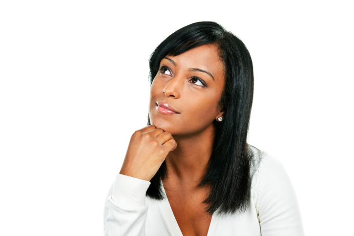 beautiful woman thoughtful
