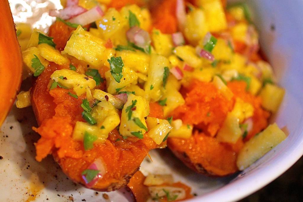 Roasted-Sweet-Potatoes-with-Pineapple-Salsa
