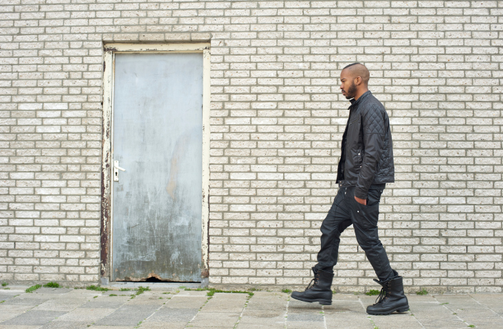 young man walking