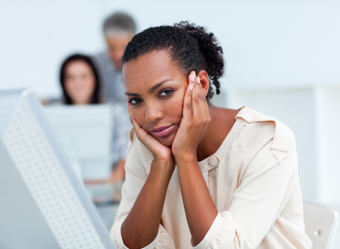 woman at work stressed