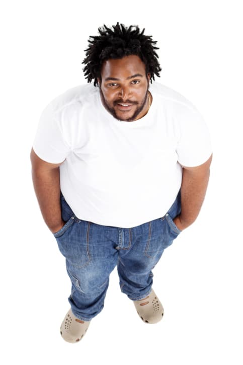 overweight man