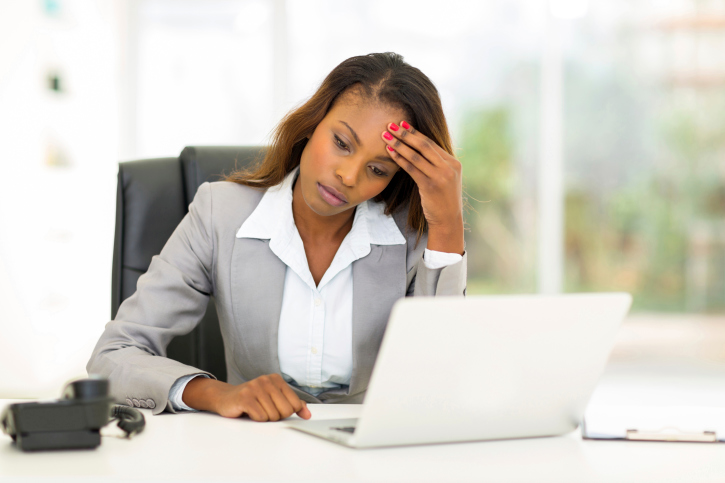 african american woman sitting at computer