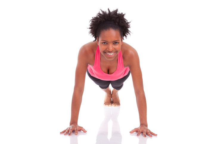 woman pushups