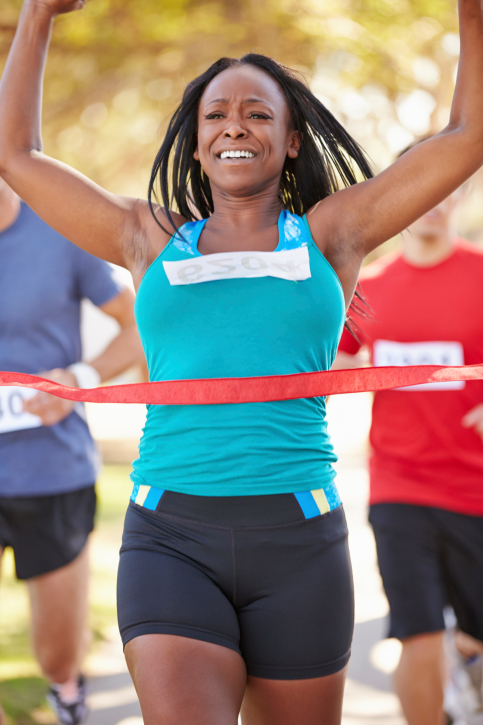 woman runner finish line