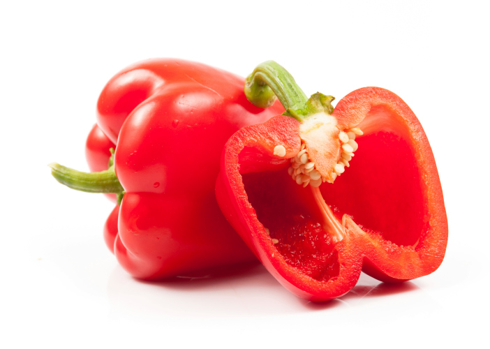 cut open red pepper
