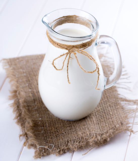 jug of milk and glass