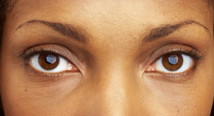 close-up of a woman's eyes