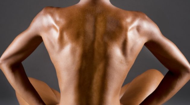 athletic woman with defined back