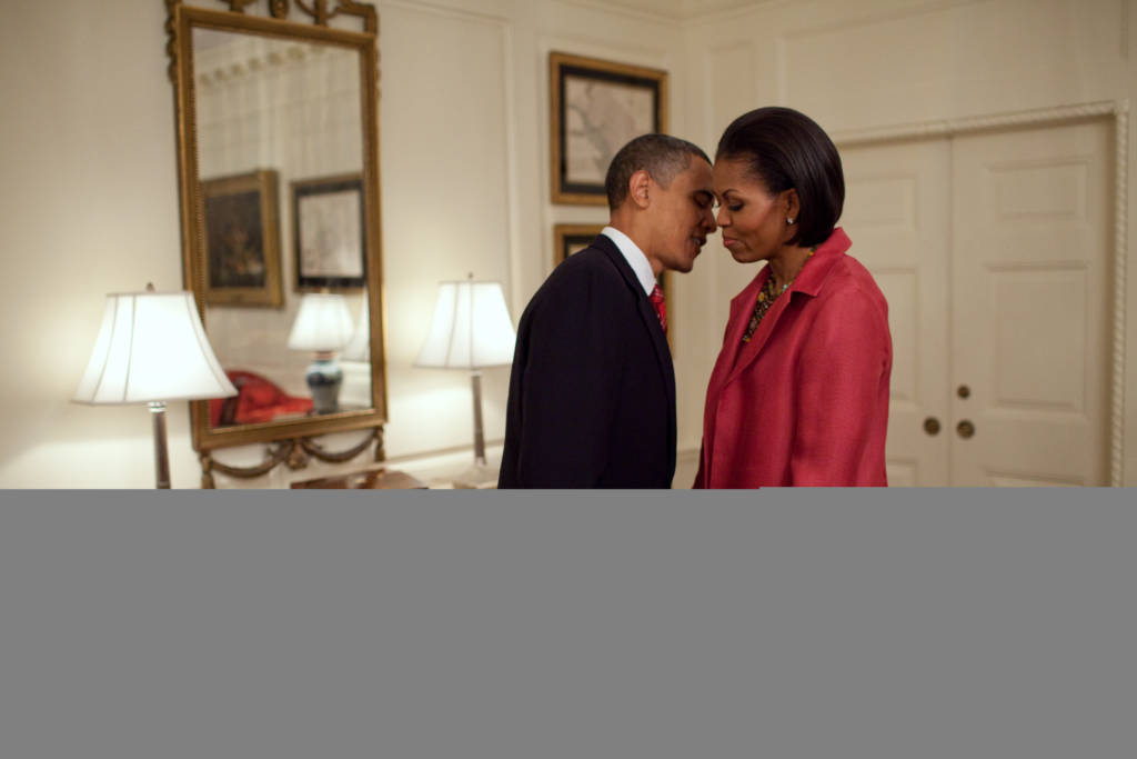 President Barack Obama and First Lady Michelle Obama wait in the Map Room of the White House, before welcoming President Felipe Caldern of Mexico and his wife, Mrs. Margarita Zavala, on the South Lawn of the White House, May 19, 2010. (Official White House Photo by Pete Souza) This official White House photograph is being made available only for publication by news organizations and/or for personal use printing by the subject(s) of the photograph. The photograph may not be manipulated in any way and may not be used in commercial or political materials, advertisements, emails, products, promotions that in any way suggests approval or endorsement of the President, the First Family, or the White House.
