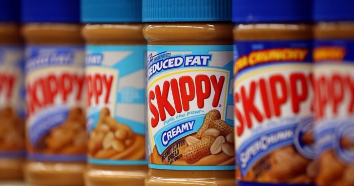 Skippy Peanut Butter on shelf