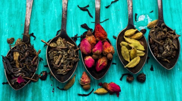 five varieties of loose teas