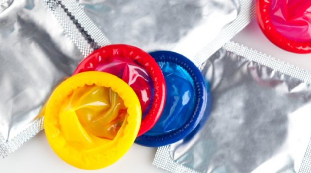 colorful open condoms