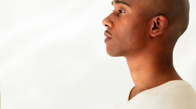 African American man serious side profile