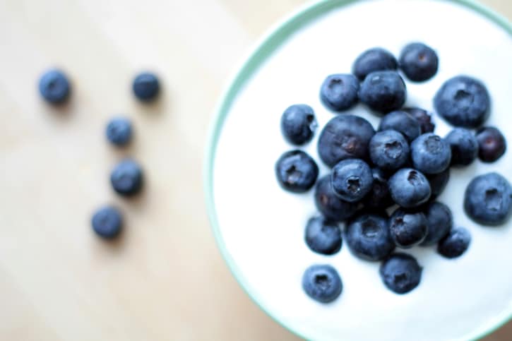 yogurt with blueberries