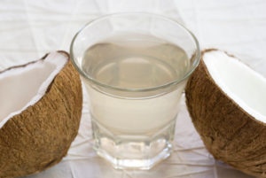 glass of fresh coconut water