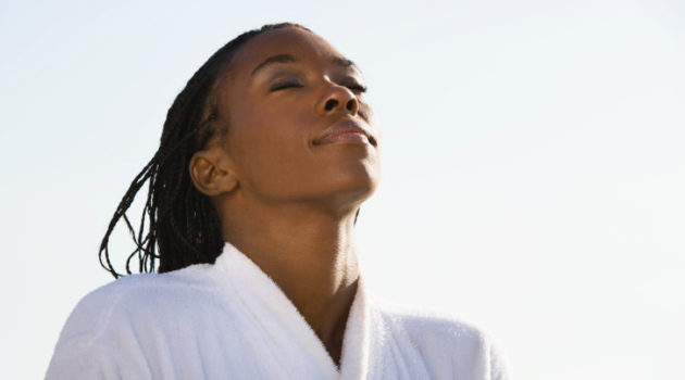 African American Black woman relaxed