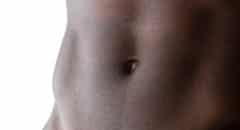 African American man v-cut abs