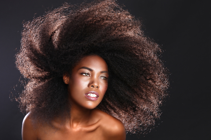 African American woman big natural hair