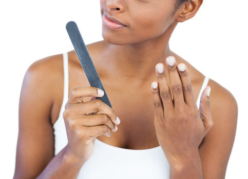 African American woman manicured nails