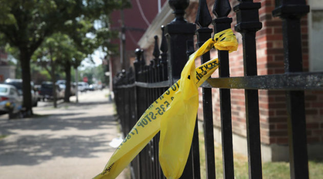 Police tape in Chicago