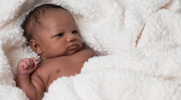 Newborn African American baby boy