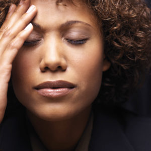 African American woman with headache