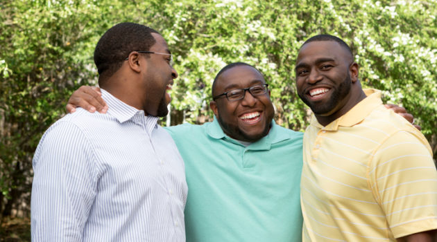African American men laughing