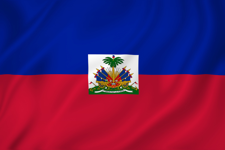 Haiti coast national flag background texture.