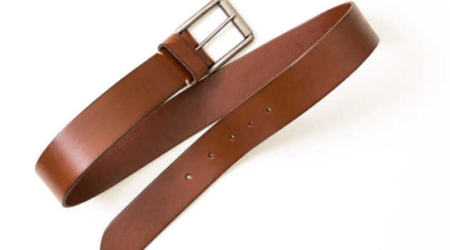 brown leather belt